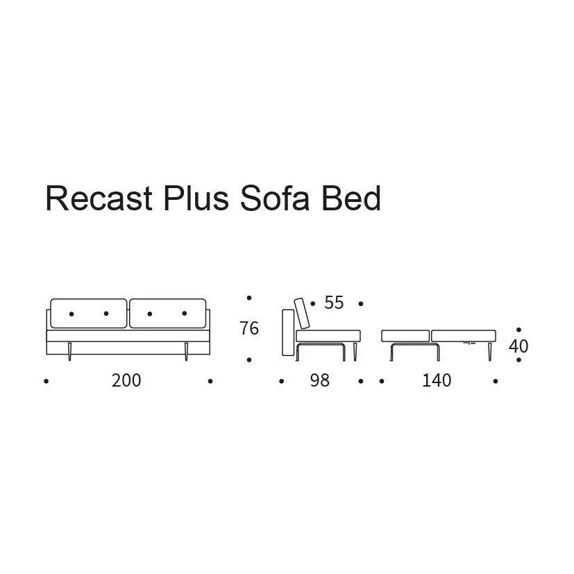 Innovation Recast Plus Schlafsofa Beine Dunkles Holz 200x98cm - Image 12