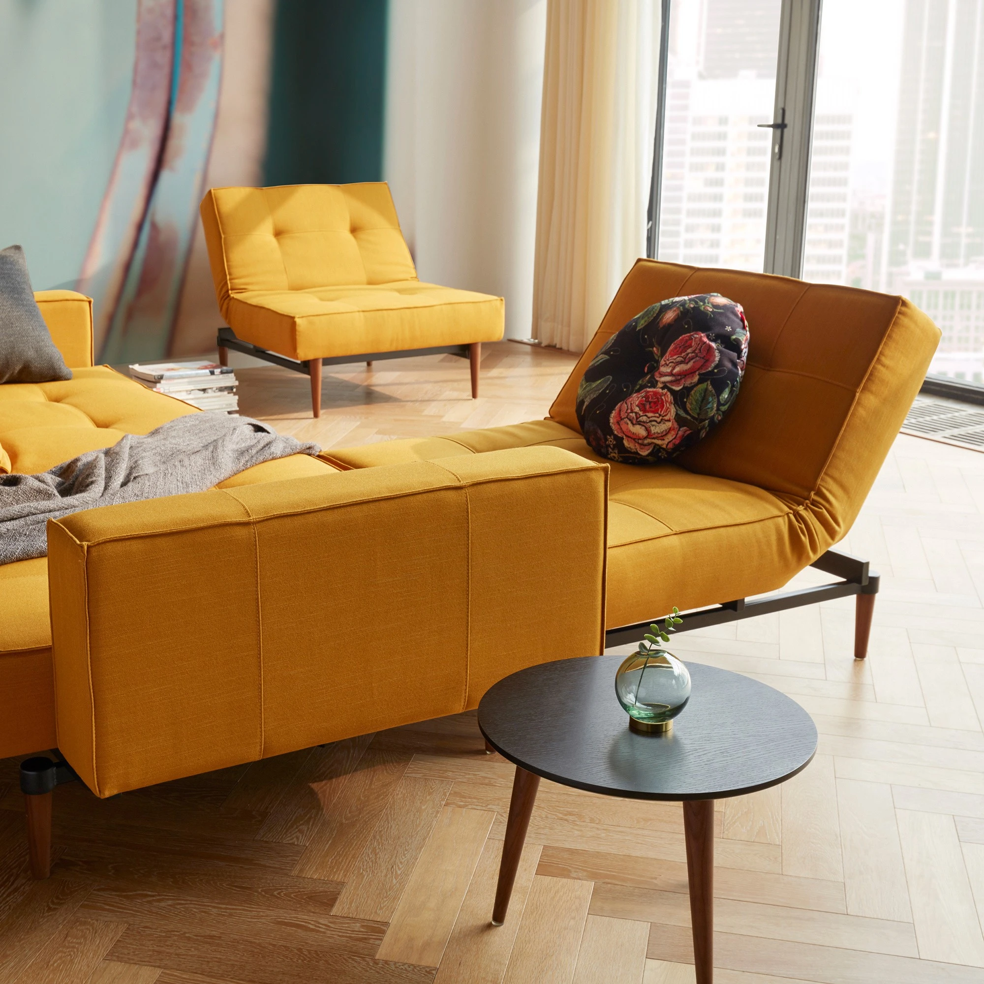 Innovation Splitback Styletto Schlafsofa Mit Armlehnen Holz Dunkel - Image 7